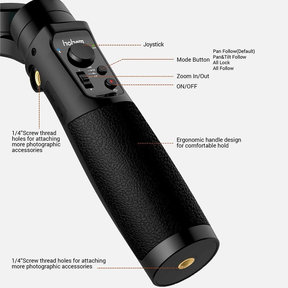 All in 1 3-Axis Gimbal Stabilizer for Compact Camera Action Camera and Smartphone, Compatible with Sony ZV-1/RX100 Series, GoPro Hero 8 Series, iPhone 12 11 Series and Android, Hohem iSteady Multi