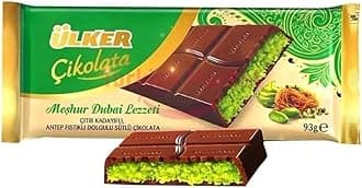 Premium Dubai Chocolate 93 G in Kadayif Antep Pistachio - Viral Crispy Dubai Chocolate with Knafeh and Pistachio Cream - Gold series Chocolate - Kadayif Dubai Cikolatasi 1 pack 93G