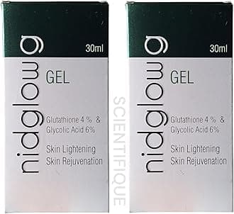 Nidglow g Gel, Glutathione 4% & Glycolic Acid 6%, Skin Lightening, Skin Rejuvenation, 30ml (Pack of 2)
