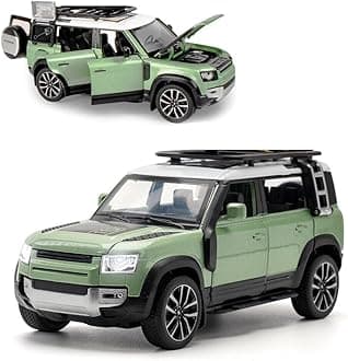Range Rover Defender 1:32 Scale Model Car Exclusive Alloy Metal Pull Back Die-cast Car Metal Pullback Toy car with Openable Doors & Light Music Best Gifts Toys Kids【Colors as Per Stock】