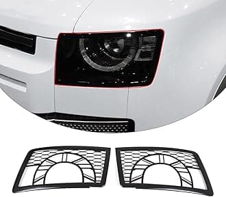 Headlight Guard; Textured Black Compatible with Land Rover Defender 110 2020 2021 2022 Signal Light Cover Guard Honeycomb Front Lamp Cover Blinker Guard Cover Trim for LR Defender 110 Accessories