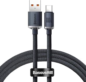 Baseus 100W USB-A to USB-C Cable Fast Charge, Aluminum Alloy Casing Nylon Braided Type-C Cable for Pad Air/Pro, Samsung Galaxy S21, Huawei, Xiaomi (1.2M) (Black)