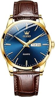Amazon Watches,Brown Leather Watch for Men,Men Day Date Watch,Men's Luminous Watch,Dress Watch for Men,Rose Gold Watch for Men,Men's Fashion Quartz Watch,Waterproof Brown Man Watches