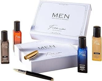 FIEN by mCaffeine Perfume Men Written By Women | Birthday & Special occassions Gift Kit Set for Men | 12 Hrs Long Lasting Eau De Parfum with 007, Fierce, Slow Kiss & Magnetic | Gifts for Him | EDP for Men's | Oud, Citrusy, Fresh & Aquatic Scents - 20ml x 4