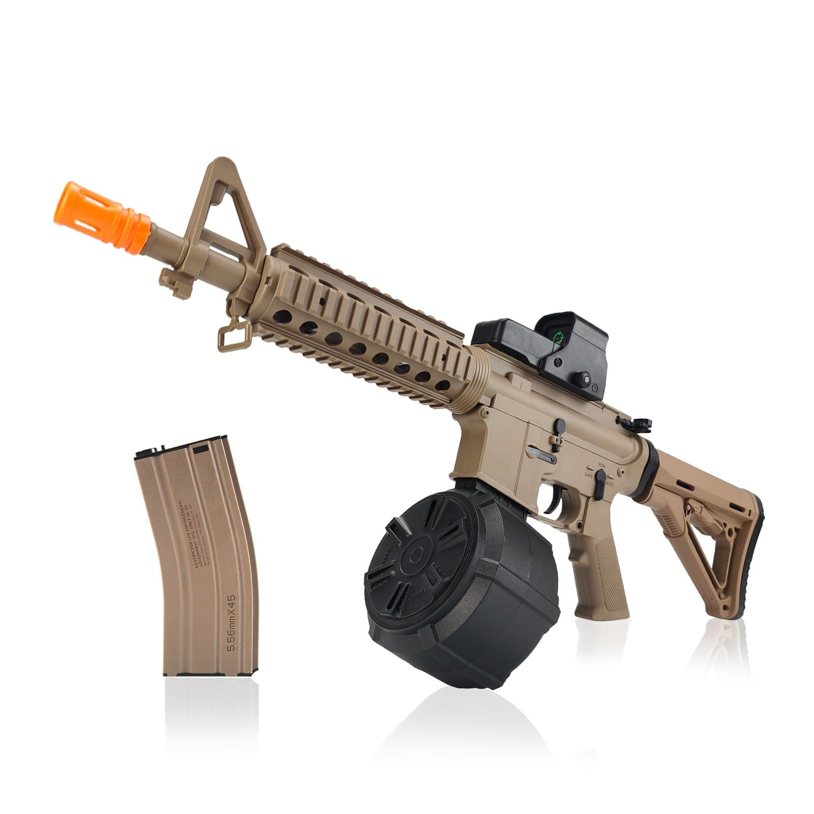 Gel Ball Blaster 280+ FPS,100+ Ft Range Full Size Splatter Ball Blaster 1500+ Capacity Drum 7.4v 1200mAh Battery Electric Automatic Splat Blaster for Ages 14+ Years Outdoor Game