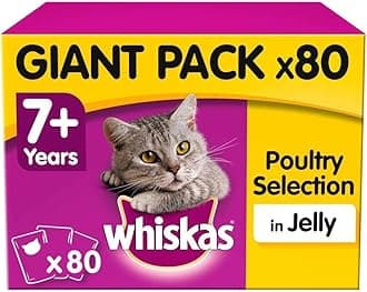 7+ Cat Pouches Poultry Selection in Jelly, 80 x 100g