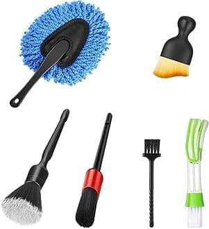 Car Interior Duster Detail Brush Cleaning Kit, Soft Dash Vent Dusting Detailing Brushes Set Accessories Essentials Supplies Tools for Auto,Truck,SUV,RV