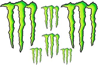[Stedecals] Sticker Decals Compatible with [Monster] for Cars Motocross Racing Motorbike Dirt Bike ATV Trucks Boats Skateboards Surfboards Snowboards Helmets Laptops Waterbottles (6 Pack)
