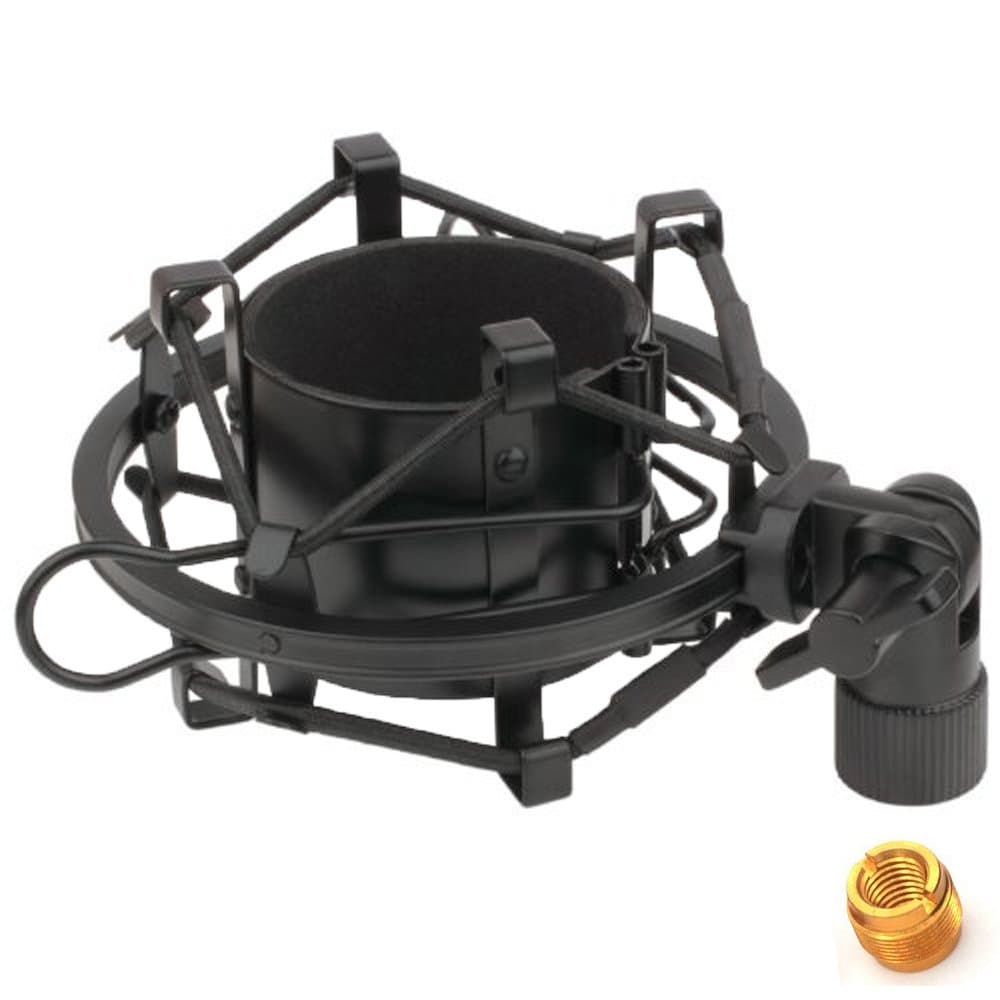 TH106 Black Spider Universal Microphone Shock Mount Holder Adapter Clamp Clip for AT2020 USB PR40 RE20 AT4033a AT2050 Large Diameter Studio Condenser Mic Anti-Vibration Mic Holder