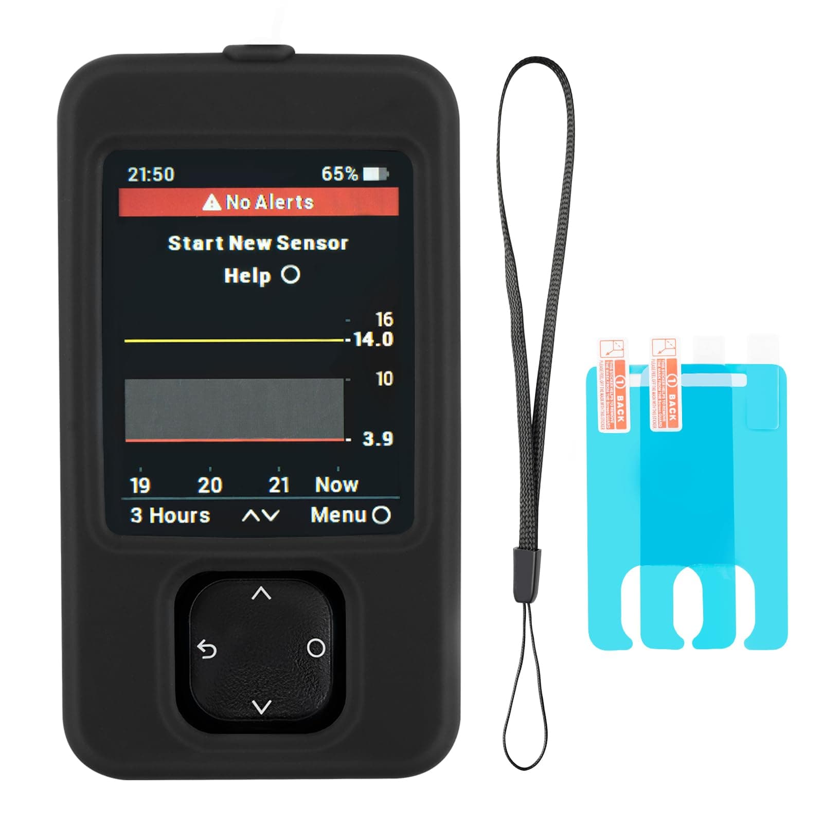 Dexcom G7 Receiver Case with Lanyard and 2PCS Screen Protector (Black)