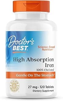 Doctor's Best - High Absorption Iron Chelated with Ferrochel 27mg