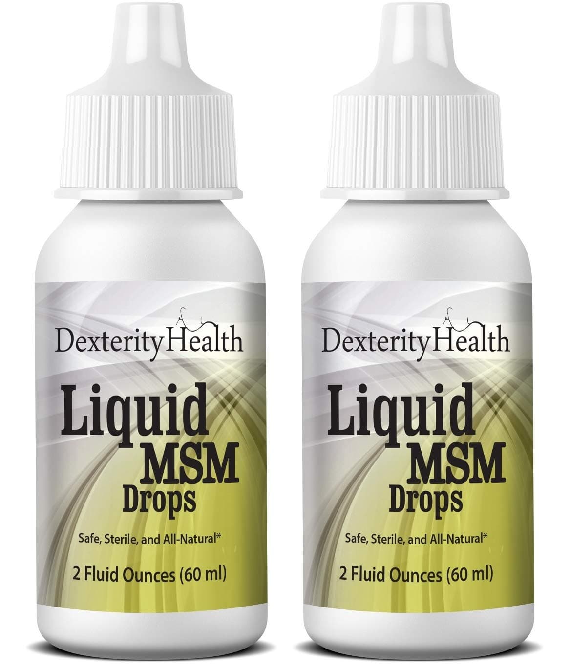Dexterity Health Liquid MSM Eye Drops 2-Pack of 2 oz. Squeeze-Top Bottles, 100% Sterile, Vegan All-Natural and Non-GMO, Contains Organic MSM
