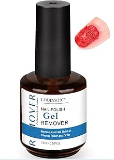 LOUINSTIC Gel Nail Remover - Remove Gel Nail Polish Quickly and Easily in 2-5 Minutes,No Need to Soak, Wrap,Suitable for DIY Use at Home(Portable -15ML)