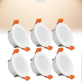 3W LED Recessed Ceiling Spotlights, 4000K Neutral White Ultra Slim Panel Light, Cut Φ50-55mm, AC110-240V Round Downlights for Living Room Office, 6 Pack