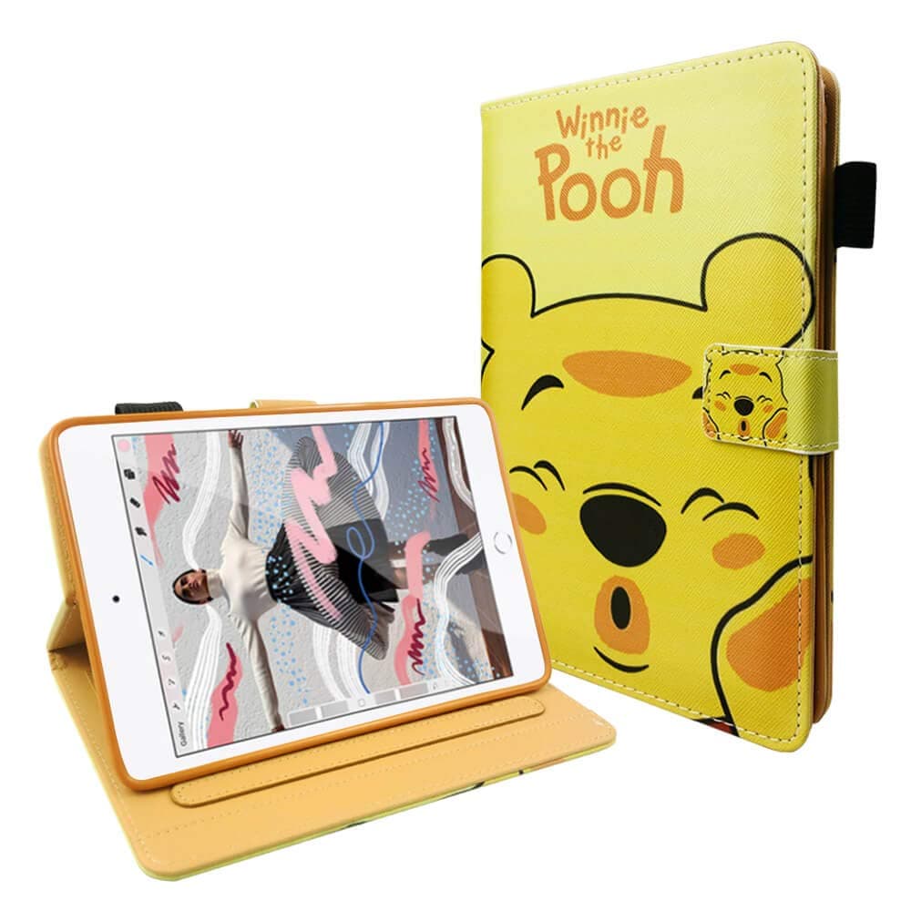 disneymini 2019 iPad Mini 5 Case Protective Folio PU Leather Smart Case with Magnetic Auto Sleep Wake Function for iPad Mini 1 2 3 4 5 (Winnie The Pooh)
