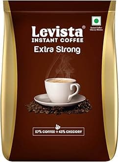 Levista Extra Strong Instant Coffee (Pouch) (1 Kg) | Strong Blend of 57% Coffee & 43% Chicory| Caffeine Coffee with Rich Bold Flavour for an Energising Experience