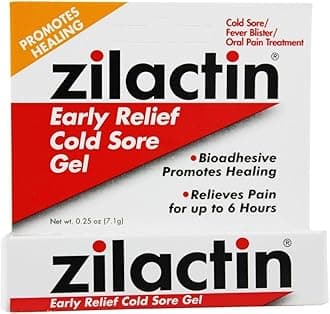 Zilactin Cold Sore Gel, Medicated Gel 0.25 oz