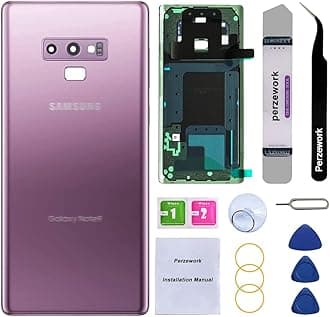 Rear Back Glass Replacement for Samsung Galaxy Note 9 with Reparing Toolkit and Pre-Installed Adhesive (Lavender Purple)