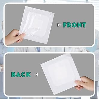 Nuanchu 60 Pcs Bordered Gauze Adhesive Island Dressing Wound Dressing Waterproof Gauze with Pad Breathable Bandage Individually Packed Pouches Tapes for Blister Wound Care (4 x 4 Inch)