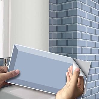 54Pcs Alwayspon Wall Tile Transfers Sticker for Home Decor, Peel and Stick Self-Adhesive Splashback, Stick on Tile Decals for Living Room Kitchen Bathroom Decor, Blue