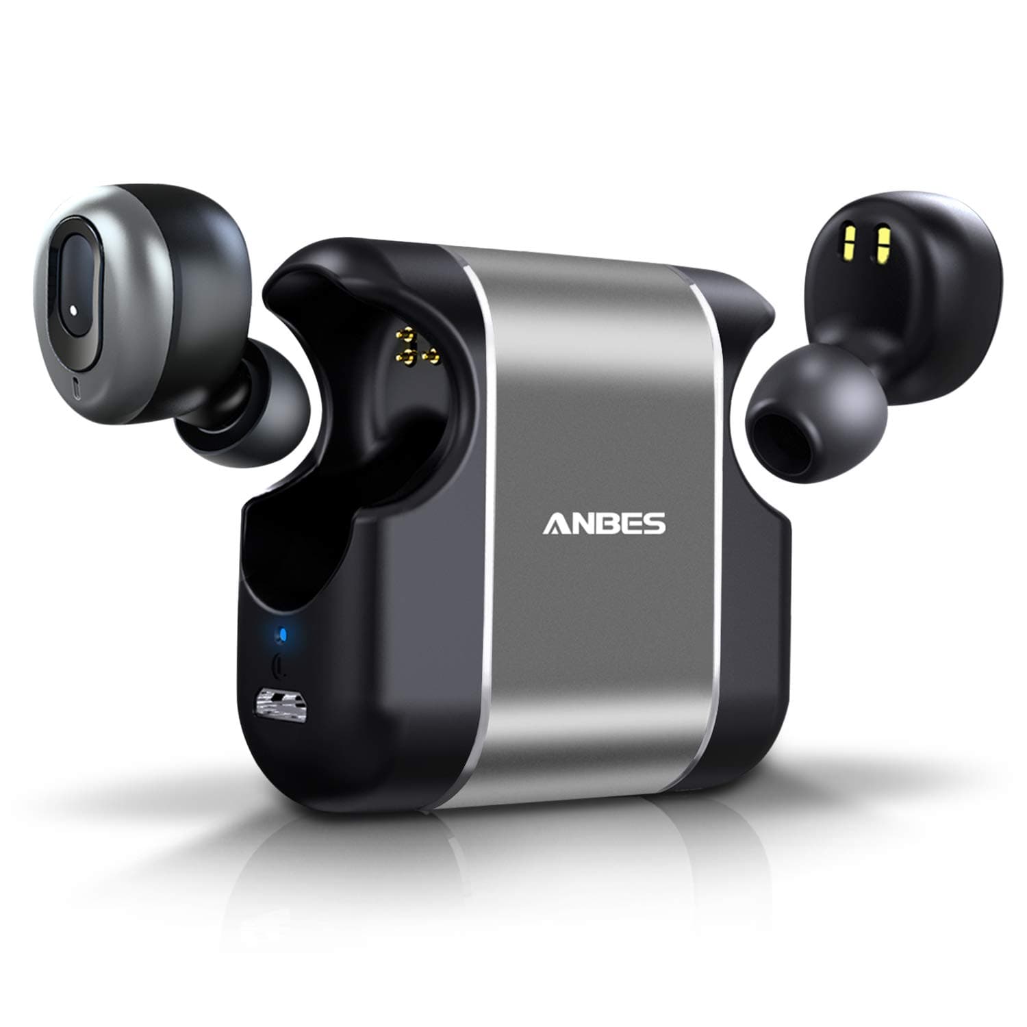 ANBES Wireless Earbuds [Upgraded] Bluetooth 5.0 3D Stereo Deep Bass Sound Headphones 15H Playtime Noise Cancelling in-Ear Headset with Built-in Microphone Hands-Free Calls