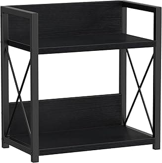 Giikin Countertop Organizer, 2 Tier Coffee Station Organizer for Desktop, Wood Counter Shelf Spice Rack for Kitchen (Black, M)