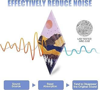 Tutmyrea 6 Pack Art Acoustic Panels Soundproof Wall Panels with Self-Adhesive, 20 x 12 inches Sound Absorbing Panels Natural Scenery Sunset Sound Panels, Decor Wall Panels for Studio, Home, Office