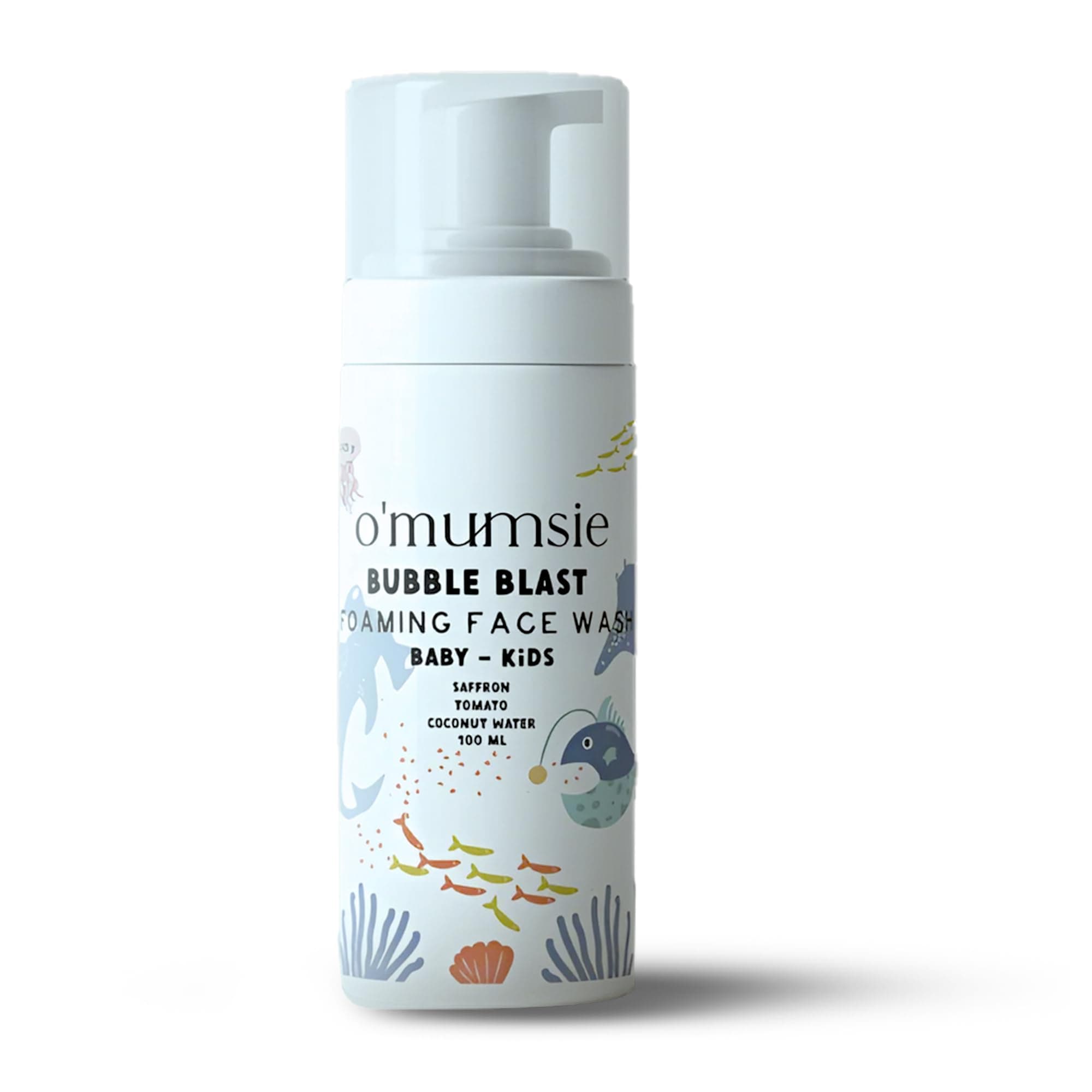 Omumsie's Bubble Blast Kids Foaming Face Wash | Gentle, Tear-Free Formula | Natural Ingredients for Sensitive Skin | Dermatologist Tested | 100ml