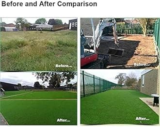 Deluxe Realistic Artificial Grass Turf 3FTX48FT, 70 oz Face Weight/Drainage Holes/Rubber Backing, Indoor Outdoor Pet Faux Synthetic Grass Astro Rug Carpet for Garden Backyard Patio Balcony