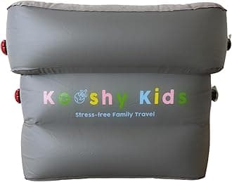 Kooshy Kids Premium Kooshion – Inflatable Travel Footrest Cushion for Kids – Dual Air Chambers, Rapid Deflation, Accepted on 100+ Airlines, Compact & Lightweight – 800g