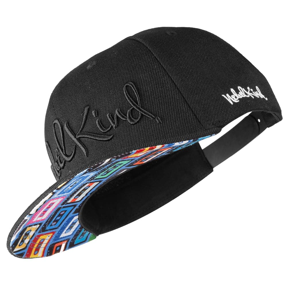 Snapback-Cap Men Women Black OneSize Base-Cap Size Adjustable Unisex Trendy Streetwear Style Baseball Cap with Straight Visor