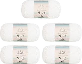 4 ply 60% Cotton 40% Acrylic Yarn - Soft & Durable - 5 x 50g (1.76oz) - 655 Yards for Knitting & Crocheting - Baby Blankets, Amigurumi, Sweaters & More