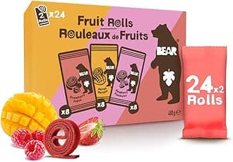 Fruit Rolls Strawberry & Raspberry & Mango Variety| 100% Natural Ingredients | No added sugar | Healthy School And Lunch Snacks For Kids And Adults | 24 x 20g