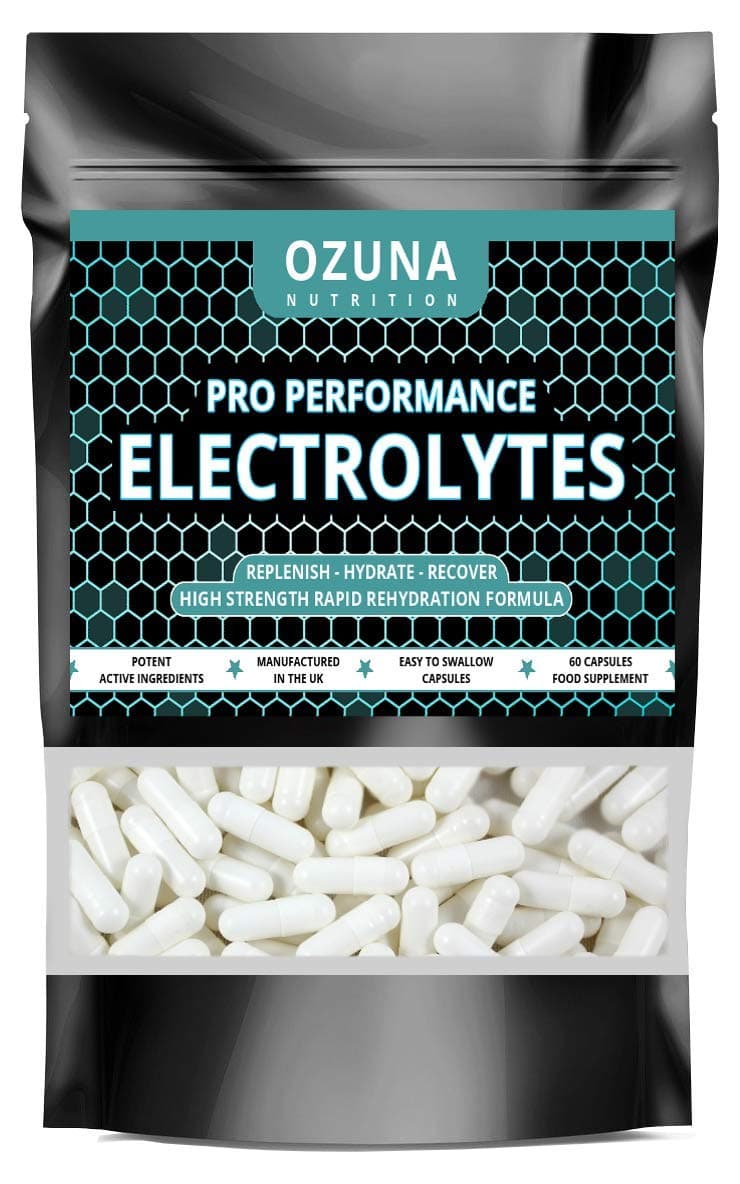 Pro Performance Electrolytes Tablets Rapid Hydration Replenish Lost Minerals & Salts | Suitable for Vegetarians | 60 Capsules
