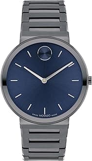 Movado Bold Horizon Ultra Thin Watch for Men and Women - Swiss Made - Water Resistant 3ATM/30 Meters - Sleek and Slim Premium Luxury Wristwatch for Everyone - 40mm