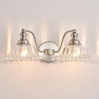 Brushed Nickel 2 Light Vanity Lights Fixture Lights for Bathroom