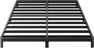Yicensen 6 Inch Full Bed Frame Low Profile No Box Spring Needed, Heavy Duty Full Size Metal Platform Bed Frame with Rounded Corner Legs, Easy Assembly, Noise Free, Black