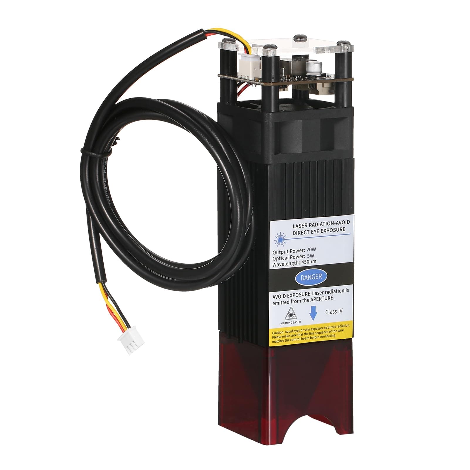 20W Laser Module 5W Optical Power Laser Engraving Module Kit Compressed Spot Fixed-Focus Laser Cutter Compatible with Most Laser Engraver Cutting Machine