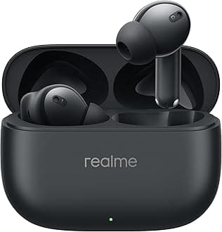 realme Buds T310 Truly Wireless in-Ear Earbuds with 46dB Hybrid ANC, 360° Spatial Audio, 12.4mm Dynamic Bass Driver, Upto 40Hrs Battery and Fast Charging - (Black)