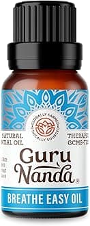 GuruNanda Breathe Easy Essential Oil Blend - for Congestion - Eucalyptus - Peppermint - Basil - Rosemary - Tea Tree - Natural Essential Oils for Aromatherapy Diffusers - Pure Therapeutic Grade 15ml