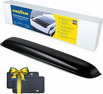 Goodyear Shatterproof Sunroof Wind Deflector 35.6", Tinted Sun and Moonroof Visor for Deflecting Noise, Rain, and Windy Weather, Car Accessories, Sun Shade Light Tint - GY004901