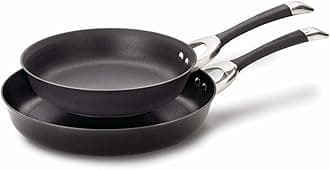 Symmetry Hard Anodized Nonstick Frying Pan Set/Fry Pan Set/Hard Anodized Skillet Set - 10 Inch and 12 Inch, Black