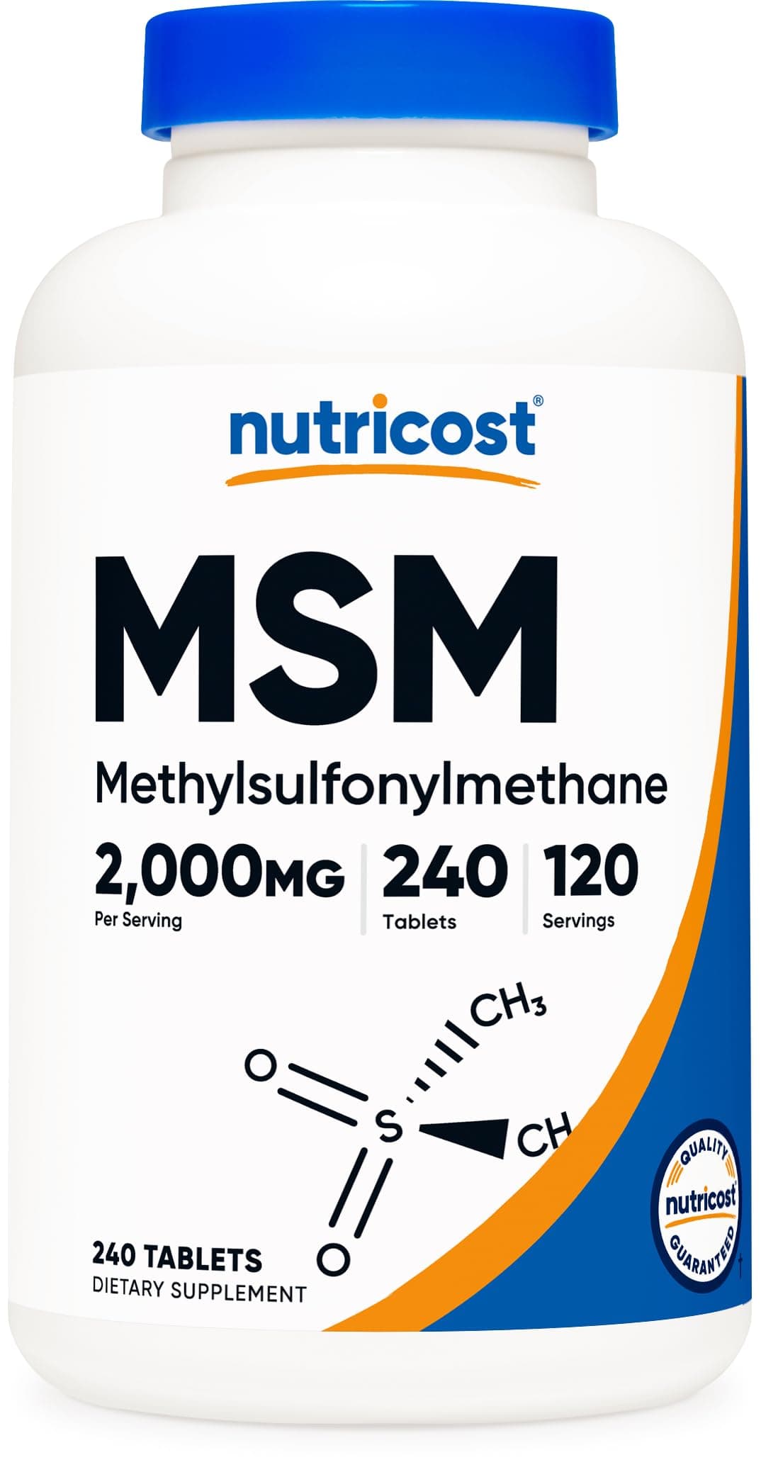 MSM Tablets (Methylsulfonylmethane) 2000mg Per Serving, 120 Servings, 240 Tablets - Non-GMO and Gluten Free