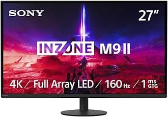 INZONE M9 II 27” 4K UHD (3840 x 2160) 160Hz Full Array LED 1ms GtG NVIDIA G-SYNC Gaming Monitor, DisplayHDR 600, Built-in Speakers, DisplayPort 2.1 (UHBR10) /VRR HDMI 2.1-3 Year Limited Warranty