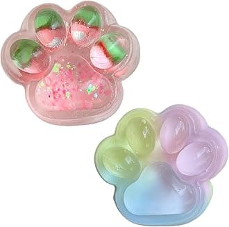 Taba Squishy Cat Paw,Soft and Stress-Relief Squishy Cat Toy,Fun Cat Squishy for Relaxation (Three-Colour＆Strawberry)