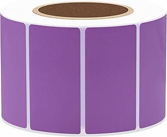 Hybsk 2x1 inch Color Direct Thermal Labels for Shipping, Barcodes, Address, Compatible with Rollo Label Printer & Zebra Desktop Printers (2"x1",Purple)