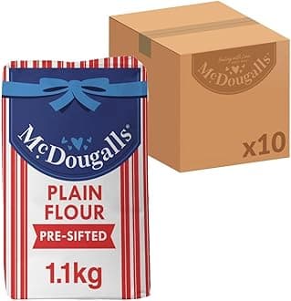 McDougalls Pre-Sifted Plain Flour, 1.1 kg Bag (Pack of 10)