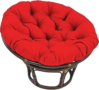 Large Round Papasan Chair Cushion, Thick Outdoor Rocking Chair Cushion, Rattan Hanging Basket Cushion, Egg Nest Replacement Pad(Red 2,90 * 90cm)