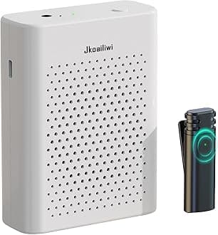 Newest Voice Amplifier Wireless Microphone, Classroom Microphone for Teachers, PA System with Wireless Microphone and Speakers for Yoga, Meetings, Speeches, and Tours, White