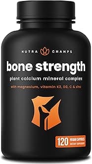 NutraChamps Calcium Supplement for Bone Strength 120 Vegan Capsules